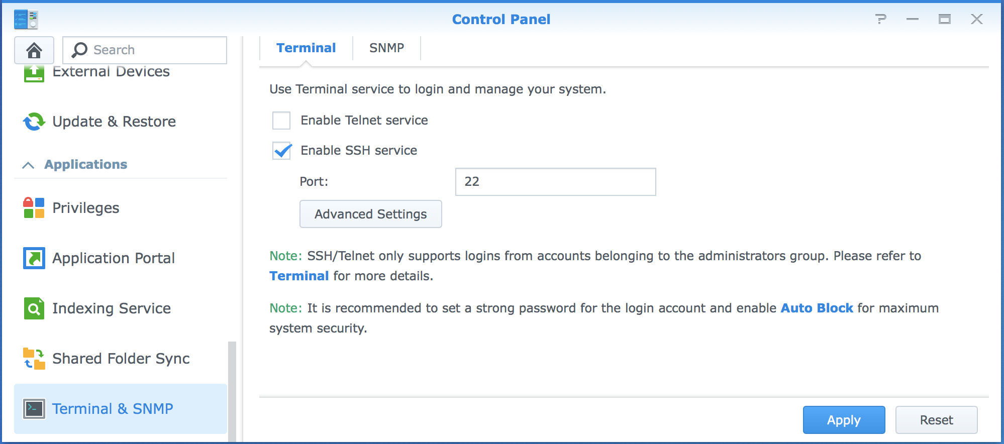 NAS: Enable SCP and password-less SSH login 